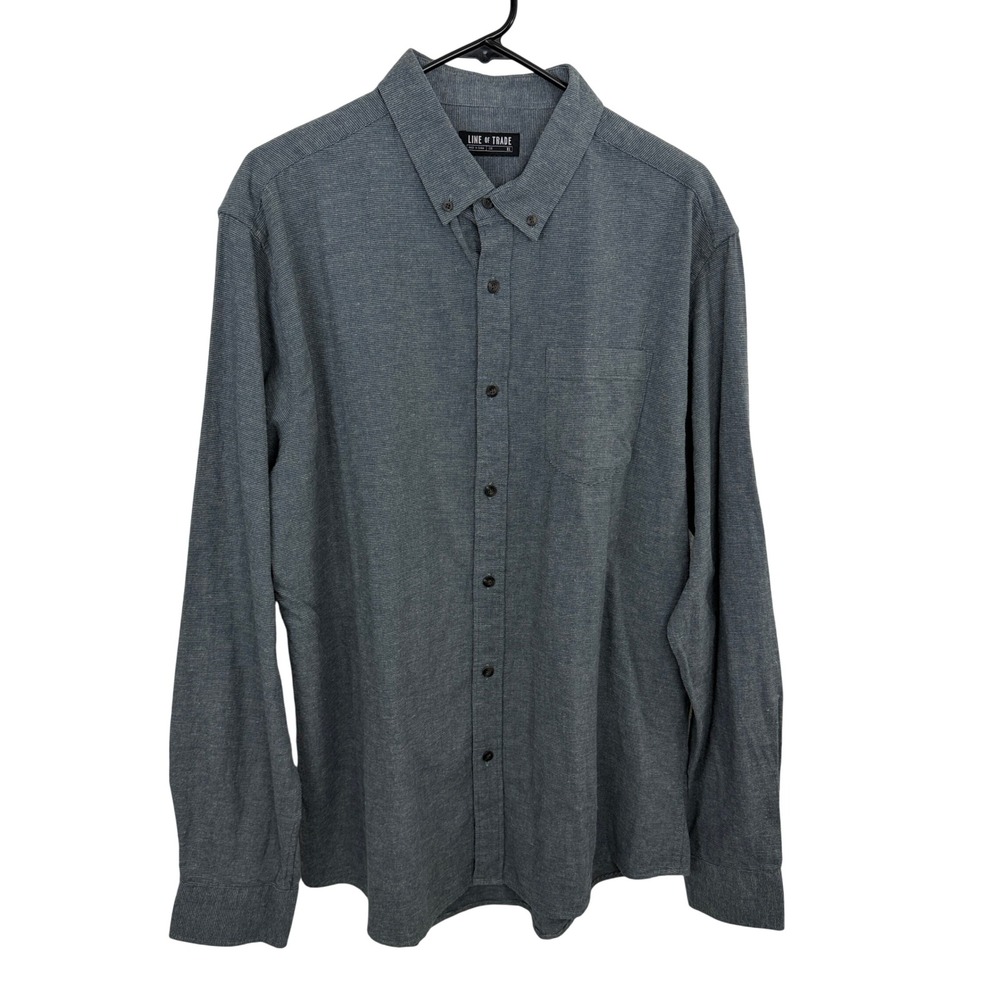 Line of Trade Shirt Mens XL Blue Button Down Long Sleeve Workwear Pocket *